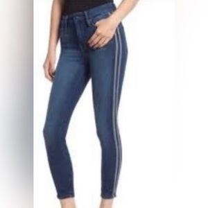 Good American jeans with side stripe.